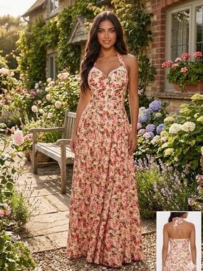 Fashion Nova spring wedding guess  maxi dress floral